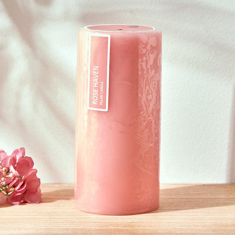 Colour Refresh Rose Scented Pillar Candle