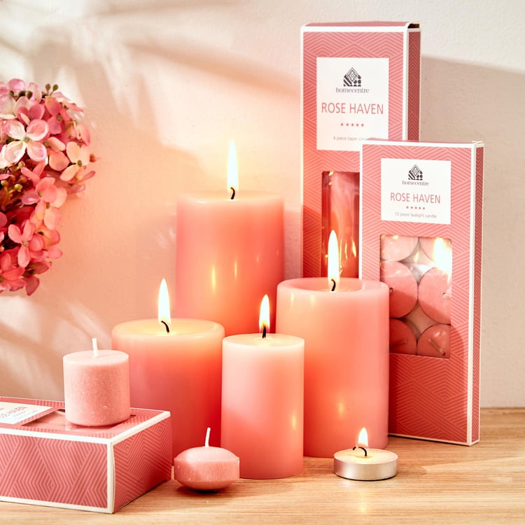 Colour Refresh Set of 2 Rose Scented Pillar Candles