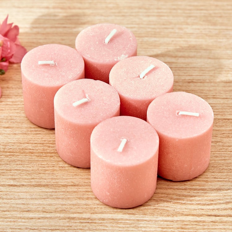 Colour Refresh Set of 6 Rose Scented Votive Candles