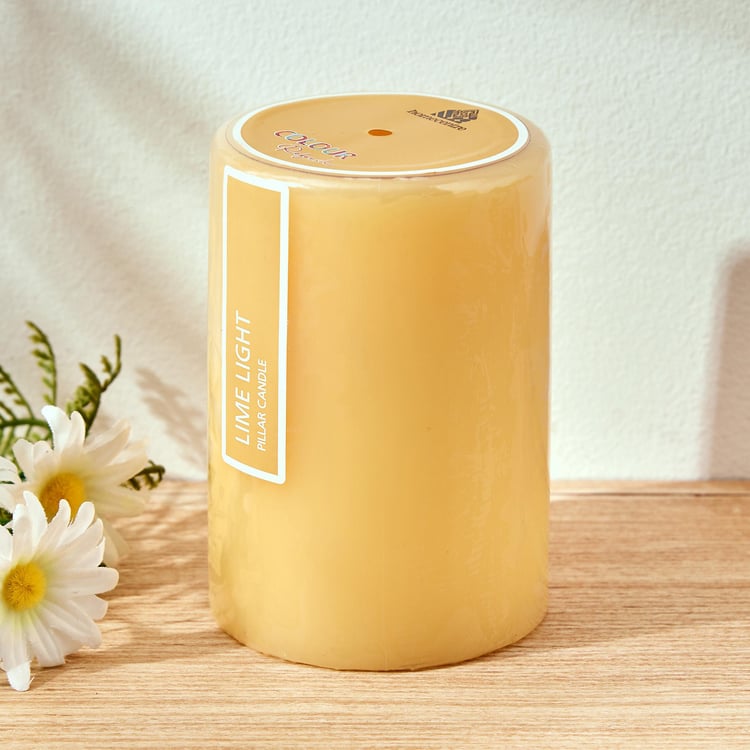 Colour Refresh Lemon Grass Scented Pillar Candle