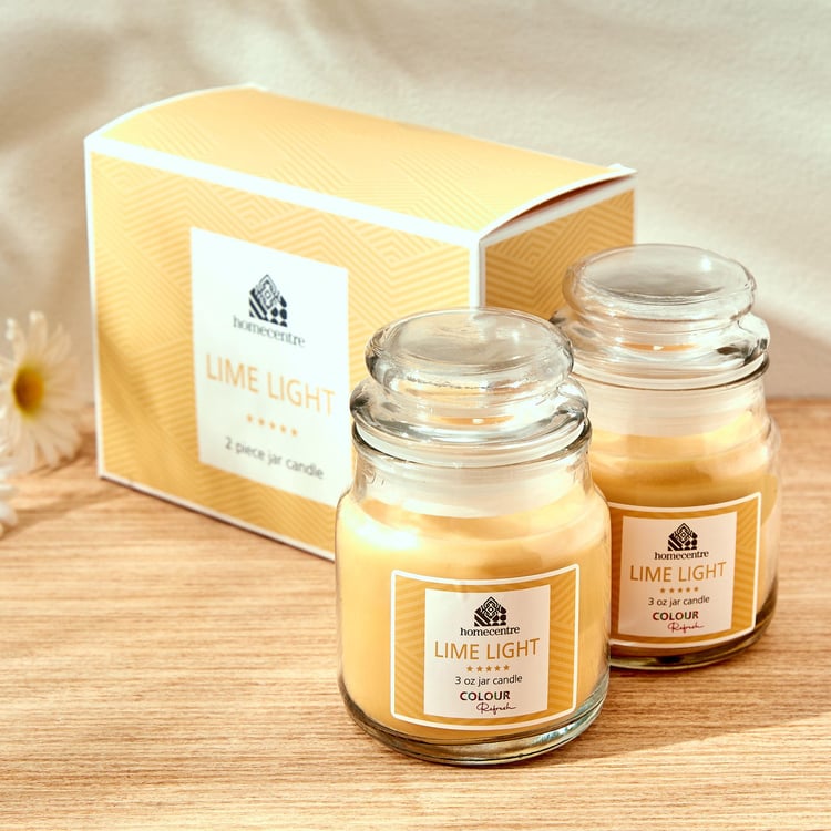 Colour Refresh Set of 2 Lemon Grass Scented Jar Candles