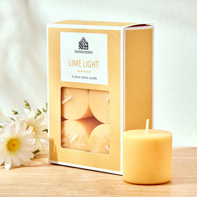 Colour Refresh Set of 6 Lemon Grass Scented Votive Candles