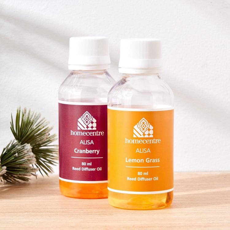 Alisa Set of 2 Cranberry and Lemongrass Diffuser Oils - 80ml