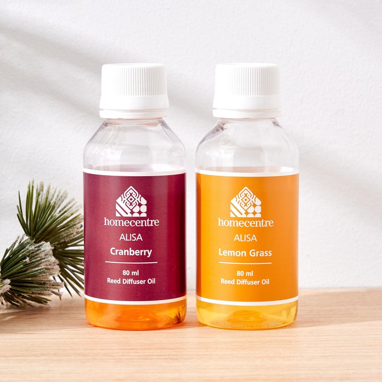 Alisa Set of 2 Cranberry and Lemongrass Diffuser Oils - 80ml