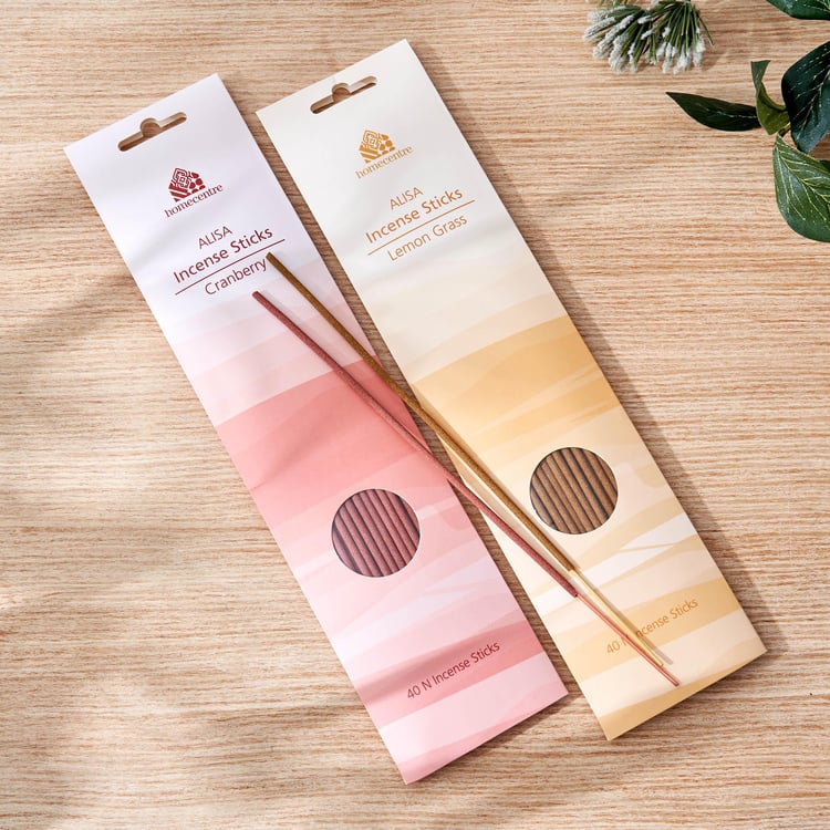 Alisa Set of 2 Cranberry and Lemongrass Incense Stick Combo