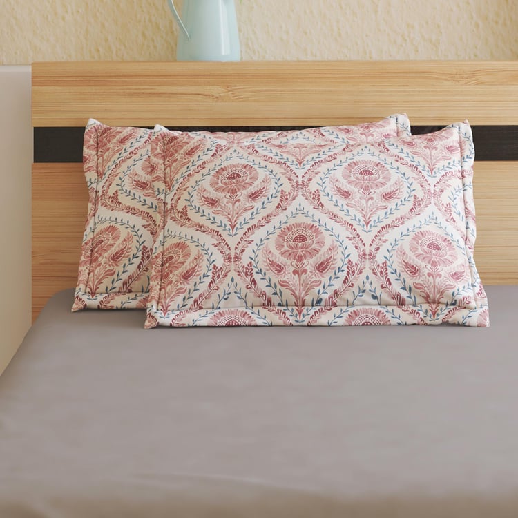Rhapsody Cor Set of 2 Floral Print Pillow Covers - 70x45cm
