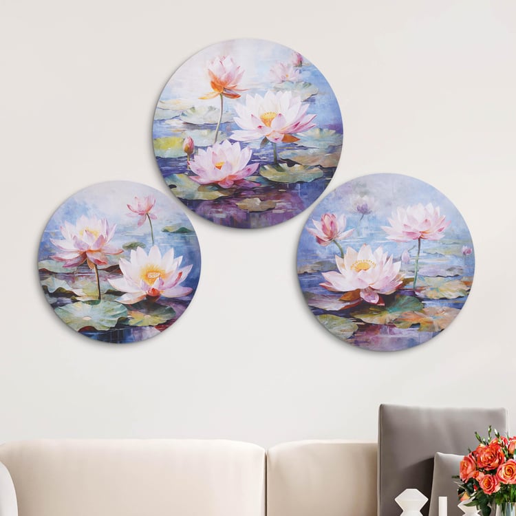 Brezza Set of 3 Canvas Blooming Lotus Picture Frames