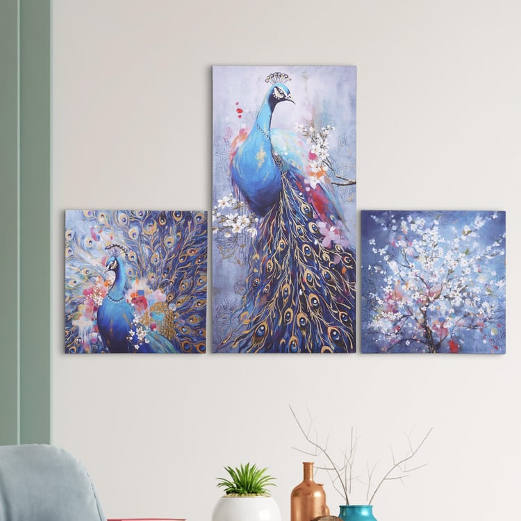 Brezza Monarch Set of 3 MDF Peacock with Wings Picture Frames