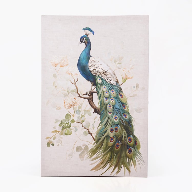 Brezza Monarch Set of 2 Canvas Peacock on Branches Picture Frames - 60x40cm