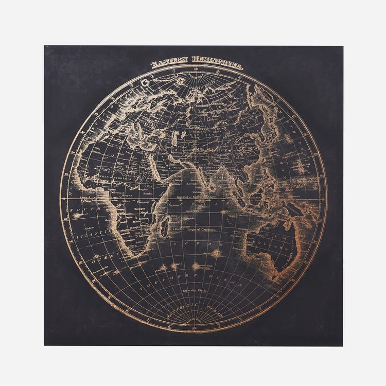 Corsica Brezza Set of 2 Canvas World Map Picture Frames - 50x50cm