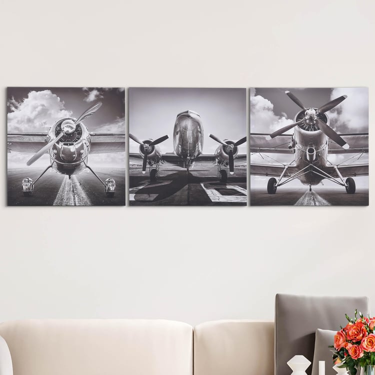 Corsica Brezza Set of 2 Canvas Aeroplane Picture Frames - 40x40cm