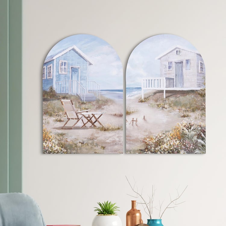 Corsica Brezza Set of 2 Canvas Beach House Picture Frames - 40x60cm