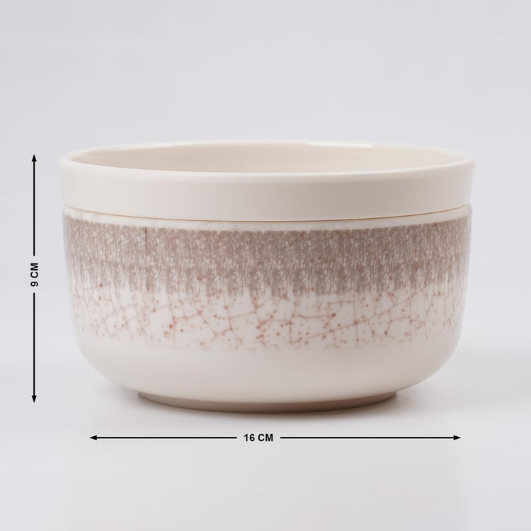 Meadows Melamine Printed Serving Bowl with Lid - 1.1L