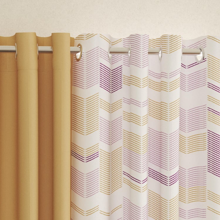 Aeris Set of 4 Printed Semi-Sheer Printed Door Curtains