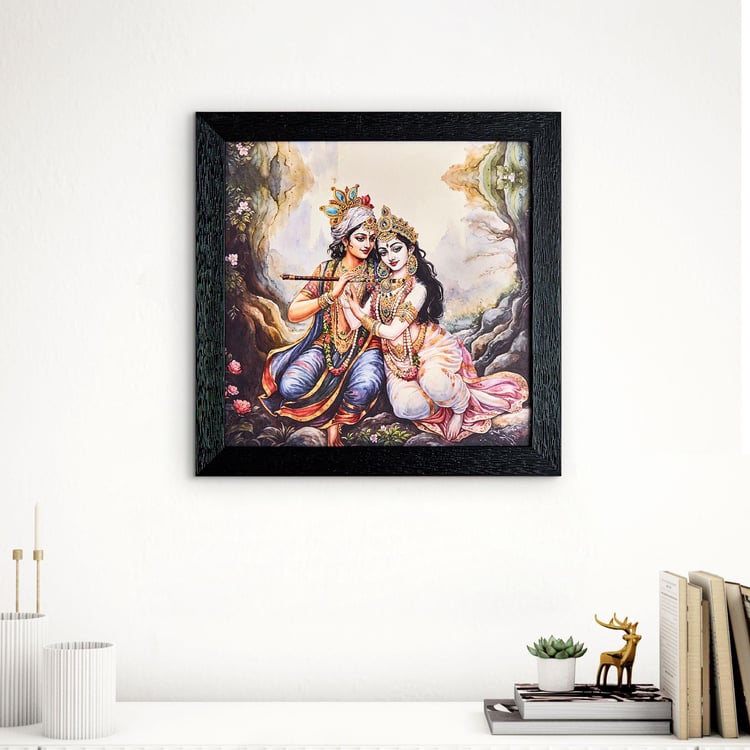 Aura MDF Divine Radha Krishna Picture Frame - 32x32cm