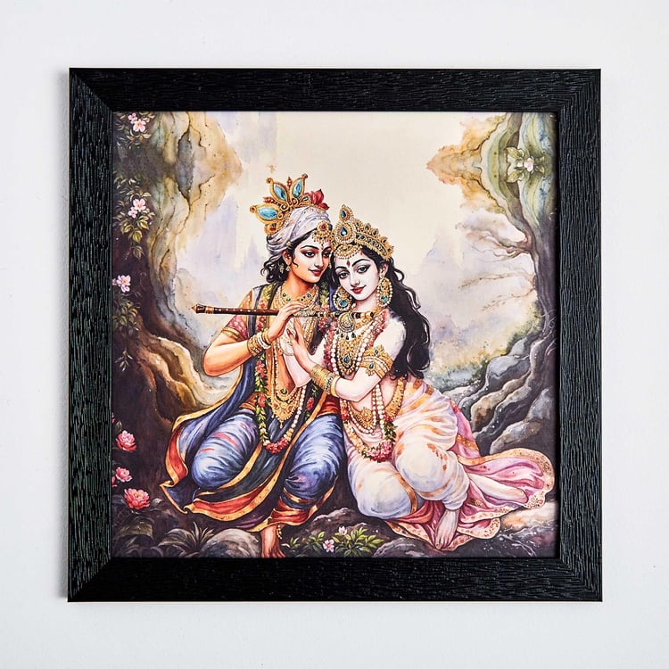 Aura MDF Divine Radha Krishna Picture Frame - 32x32cm