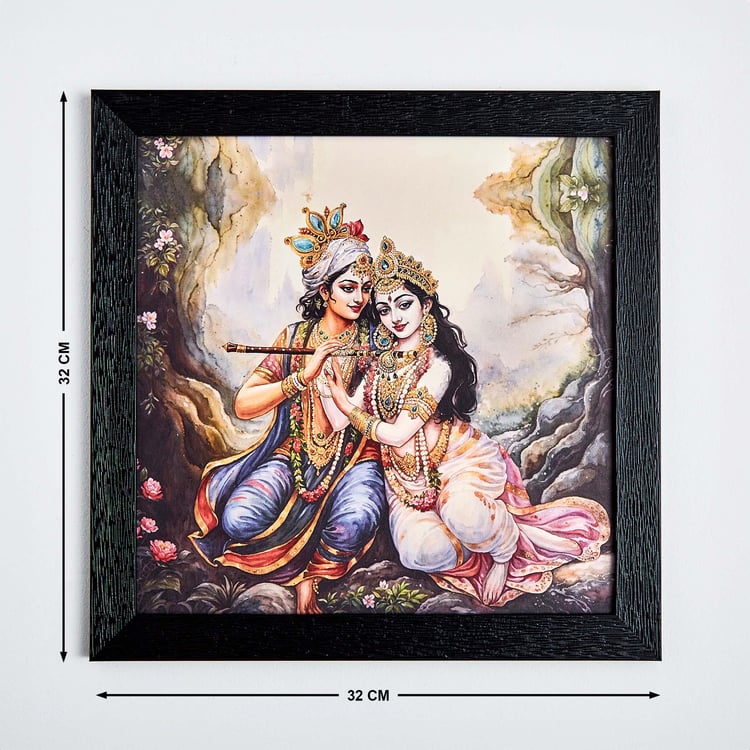 Aura MDF Divine Radha Krishna Picture Frame - 32x32cm