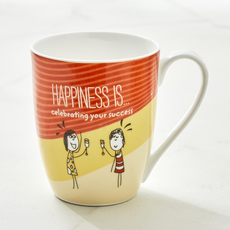 Melina Happiness Cooper Set of 4 Bone China Mugs - 340ml