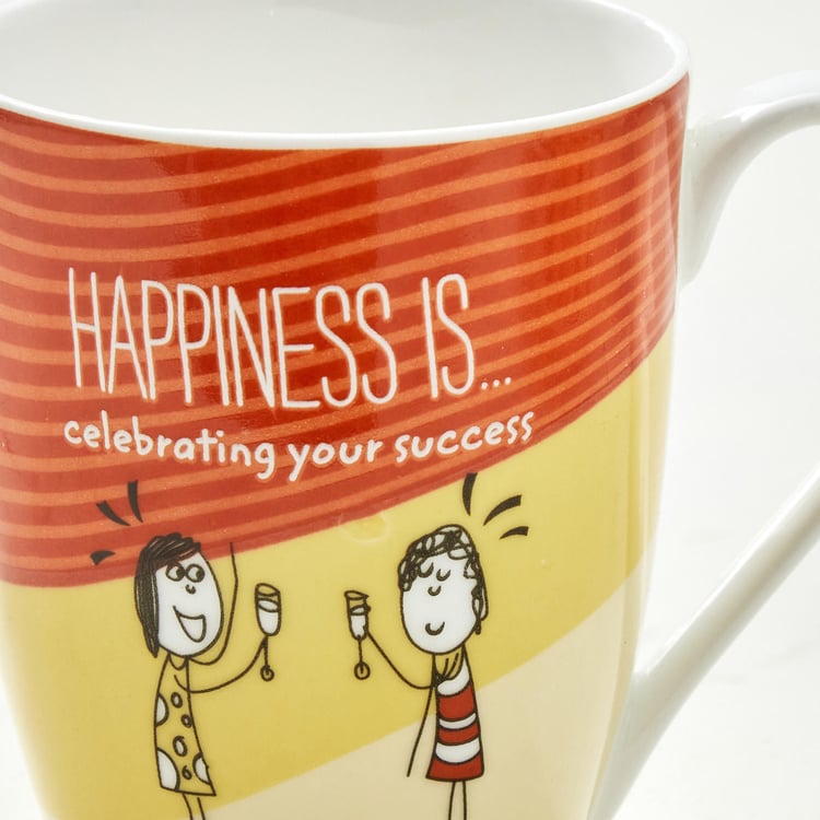 Melina Happiness Cooper Set of 4 Bone China Mugs - 340ml