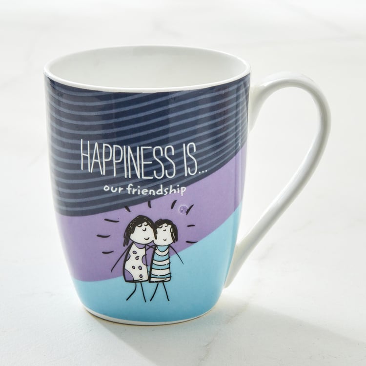 Melina Happiness Cooper Set of 4 Bone China Mugs - 340ml