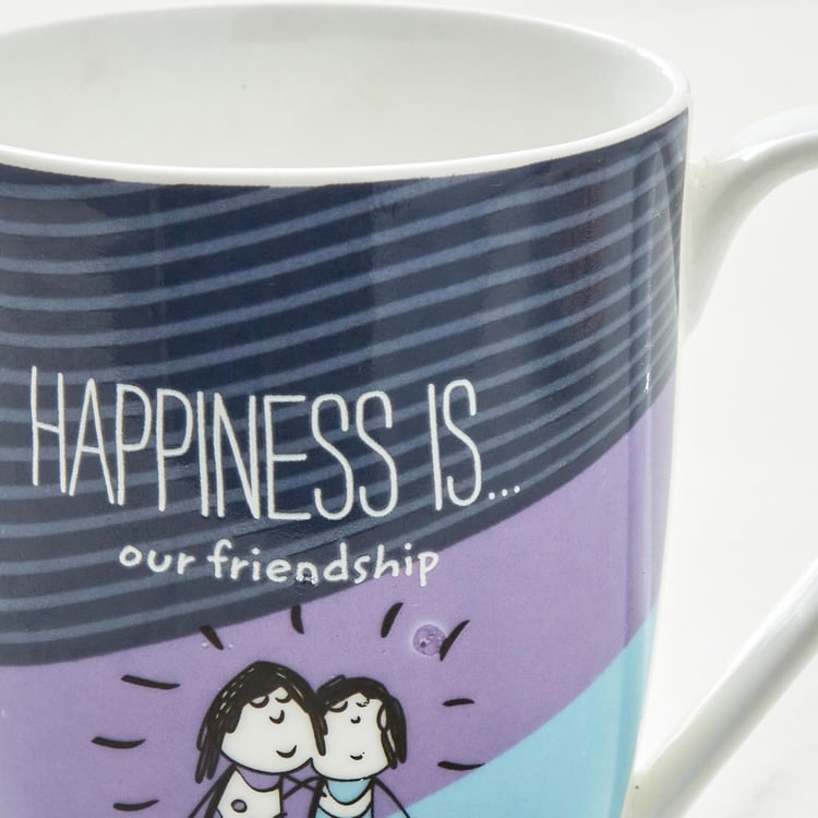 Melina Happiness Cooper Set of 4 Bone China Mugs - 340ml