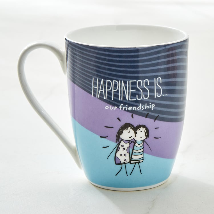 Melina Happiness Cooper Set of 4 Bone China Mugs - 340ml