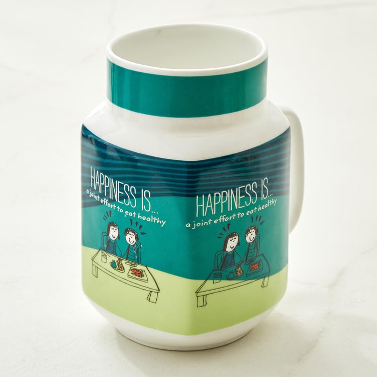 Melina Happiness Cooper Set of 4 Bone China Mason Mugs - 560ml