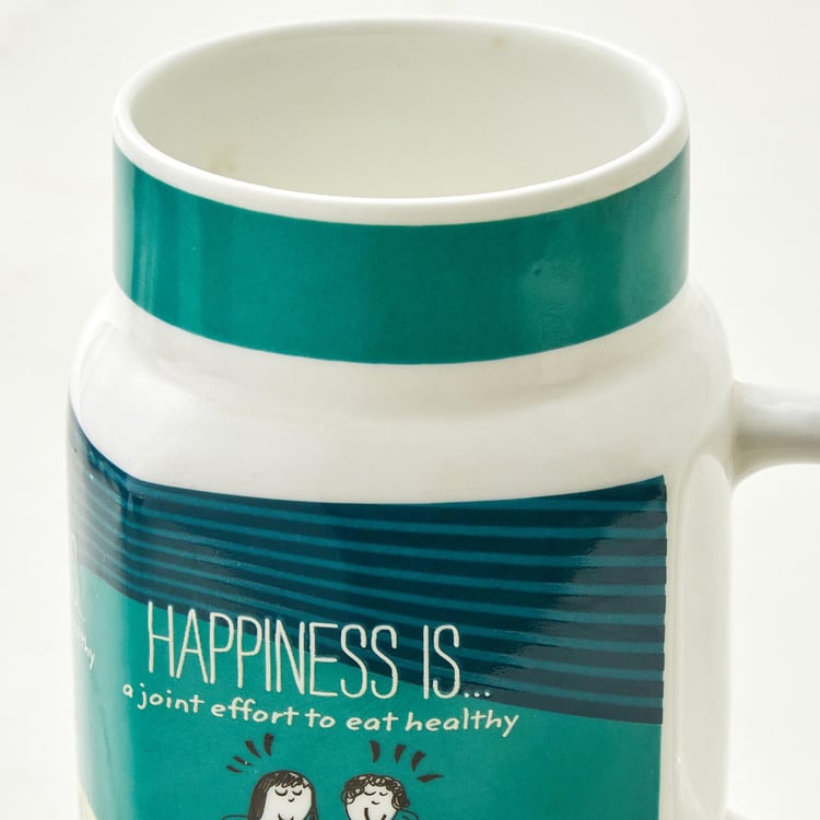Melina Happiness Cooper Set of 4 Bone China Mason Mugs - 560ml