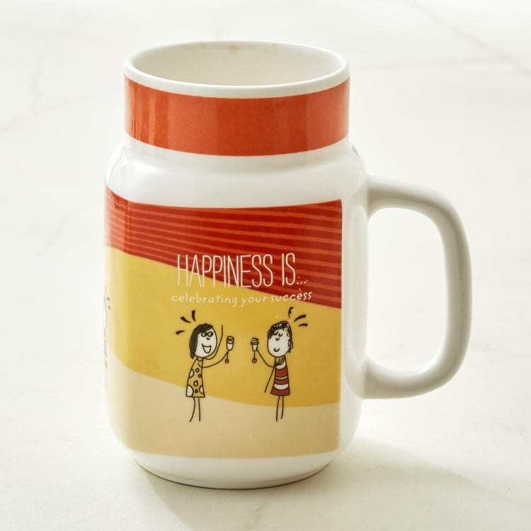 Melina Happiness Cooper Set of 4 Bone China Mason Mugs - 560ml