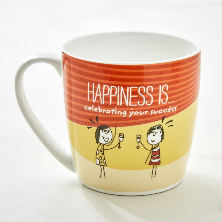 Melina Happiness Cooper Set of 4 Bone China Mugs - 240ml