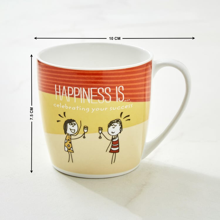 Melina Happiness Cooper Set of 4 Bone China Mugs - 240ml