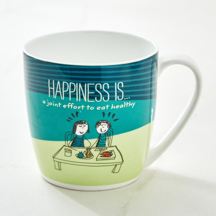 Melina Happiness Cooper Set of 4 Bone China Mugs - 240ml