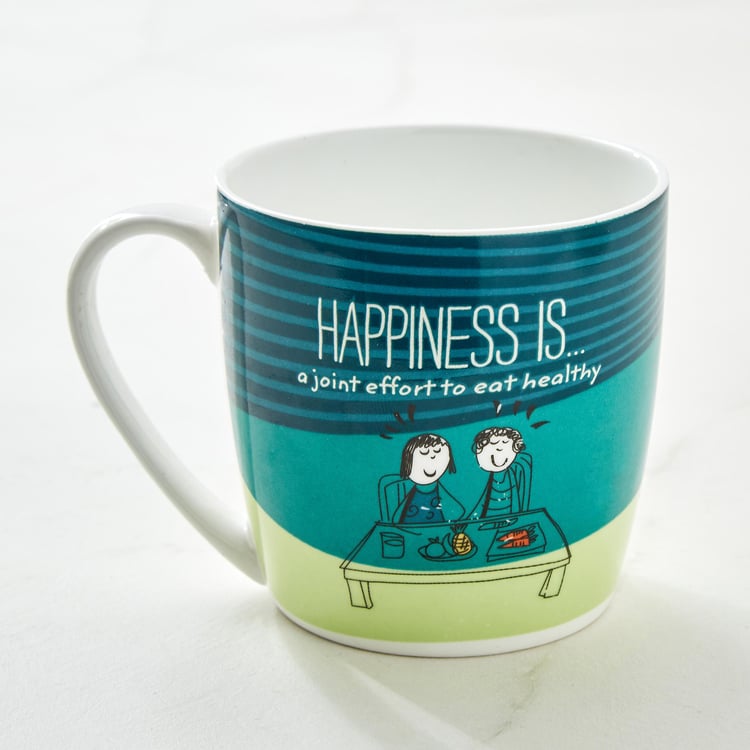 Melina Happiness Cooper Set of 4 Bone China Mugs - 240ml