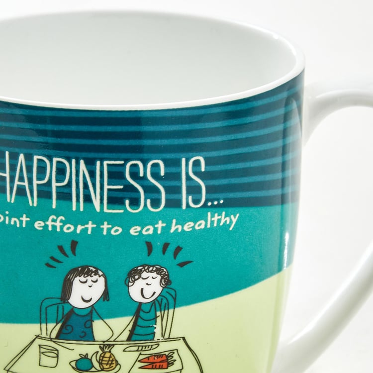 Melina Happiness Cooper Set of 4 Bone China Mugs - 240ml