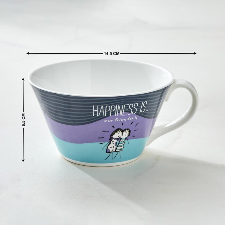 Melina Happiness Cooper Set of 2 Bone China Bowl - 350ml