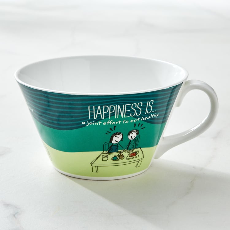 Melina Happiness Cooper Set of 2 Bone China Bowl - 350ml