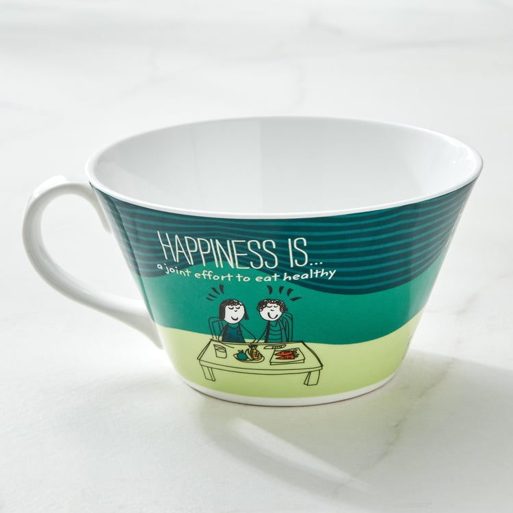 Melina Happiness Cooper Set of 2 Bone China Bowl - 350ml