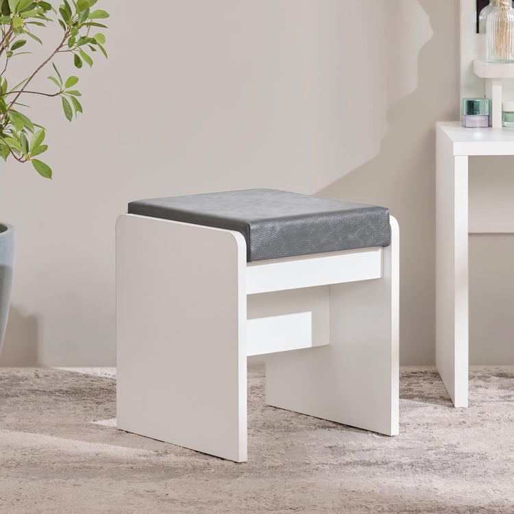 Quadro Dresser Stool - White