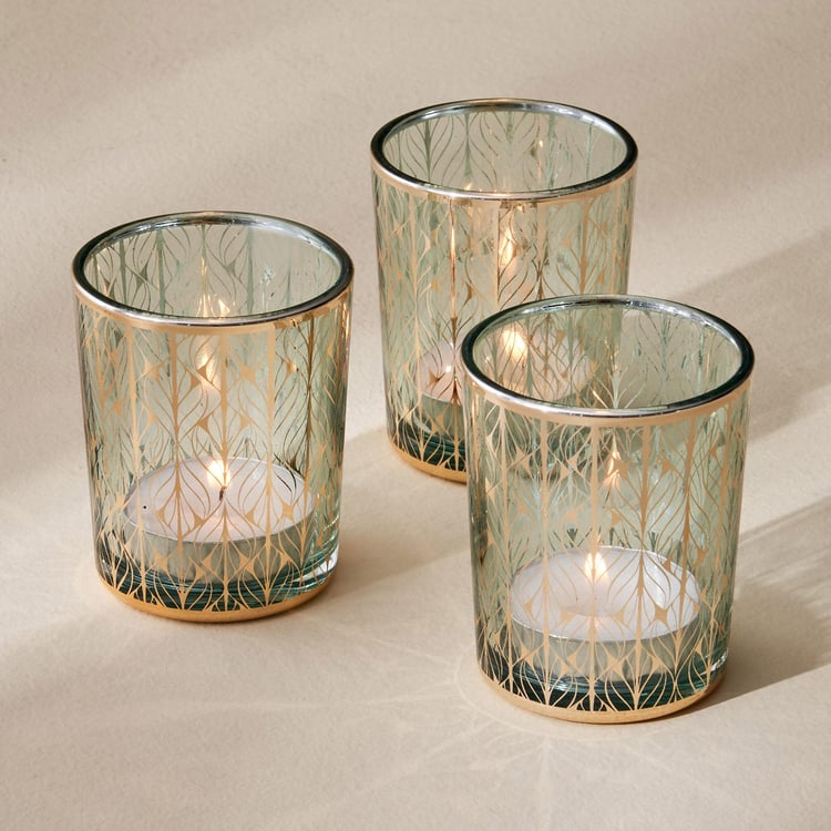 Splendid Goldcrest Glen Set of 3 Glass T-Light Holder