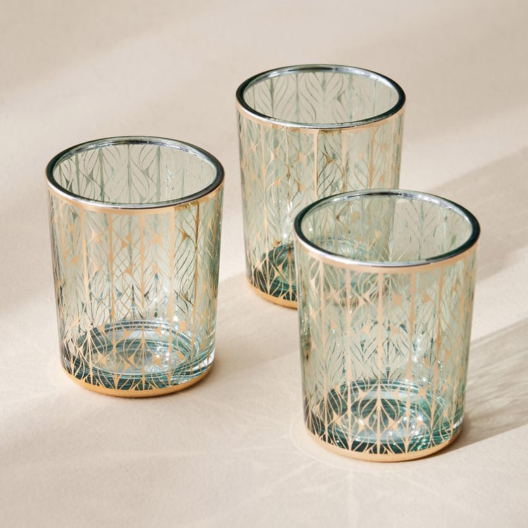 Splendid Goldcrest Glen Set of 3 Glass T-Light Holder