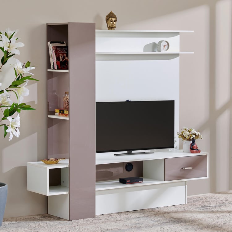 Quadro Entertainment Wall Unit - White