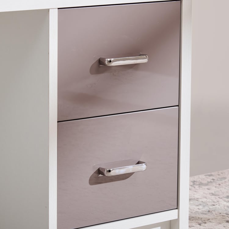 Quadro Dresser Mirror with Drawers - White