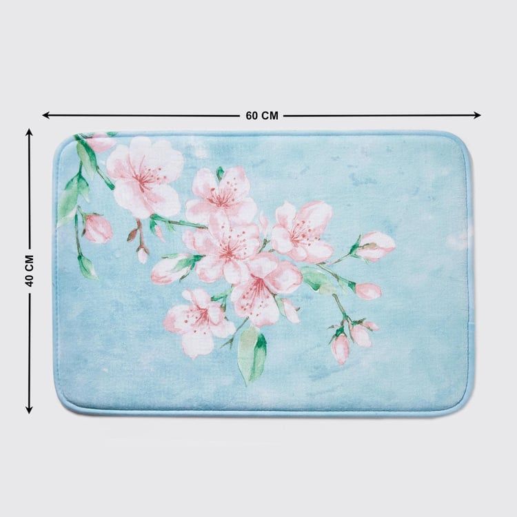 Nova Senorita Memory Foam Floral Printed Bath Mat - 60x40cm