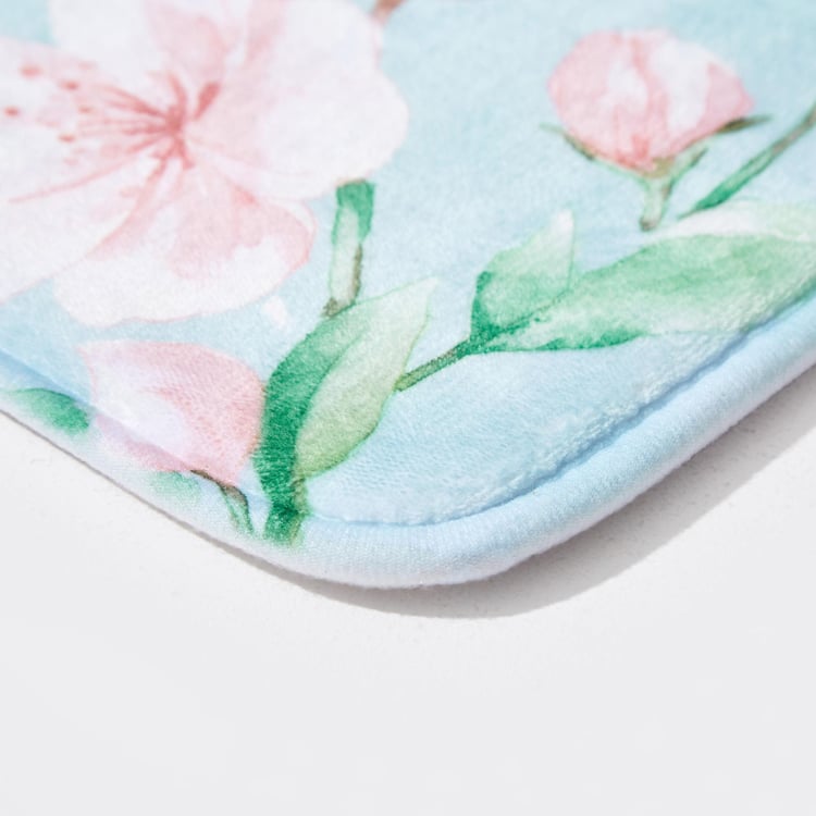 Nova Senorita Memory Foam Floral Printed Bath Mat - 60x40cm