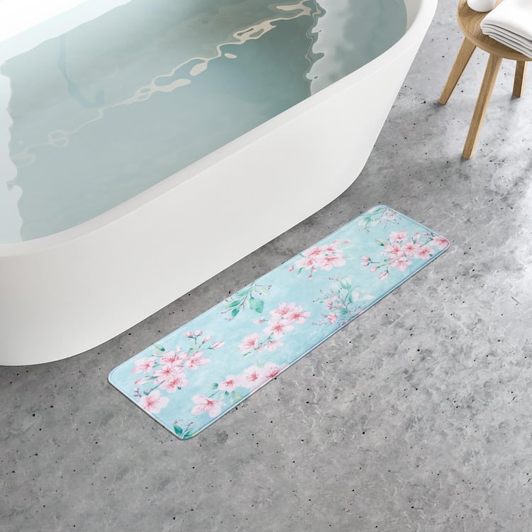 Nova Senorita Memory Foam Floral Printed Bath Runner- 100x45cm