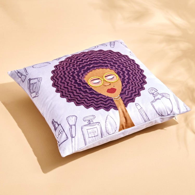 Funky Faces Printed Filled Cushion - 40x40cm