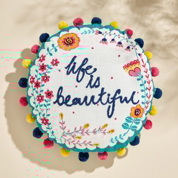 Glance Glisten Embroidered Filled Cushion - 40x40cm