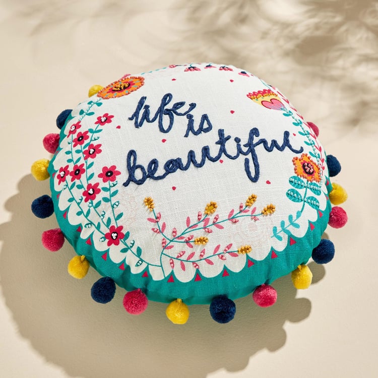 Glance Glisten Embroidered Filled Cushion - 40x40cm