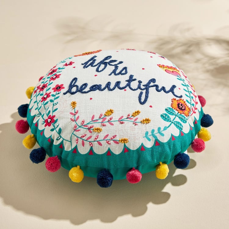 Glance Glisten Embroidered Filled Cushion - 40x40cm