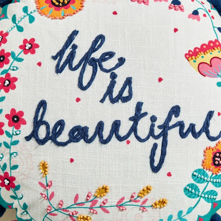 Glance Glisten Embroidered Filled Cushion - 40x40cm